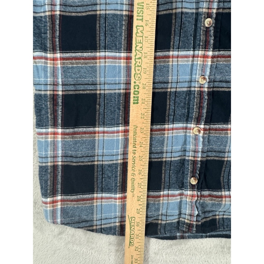 Red Head Shirt Jacket Mens L Tall Flannel Shacket Soft Comfort Western Red Blue‎ - Picture 10 of 11